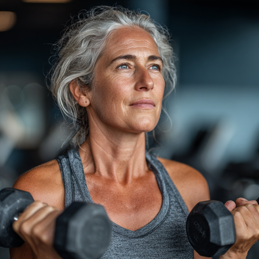 Активні люди поважного віку займаються фітнесом